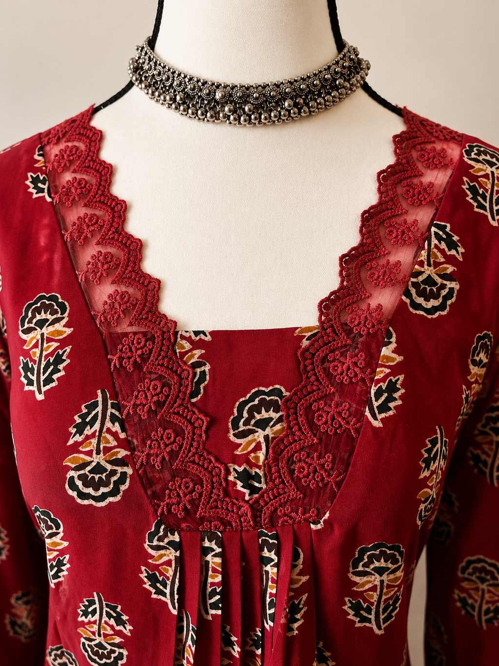 Georgette Aline Top - Burgundy