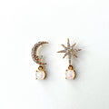 Andromeda Moon and Star Mismatch Earrings