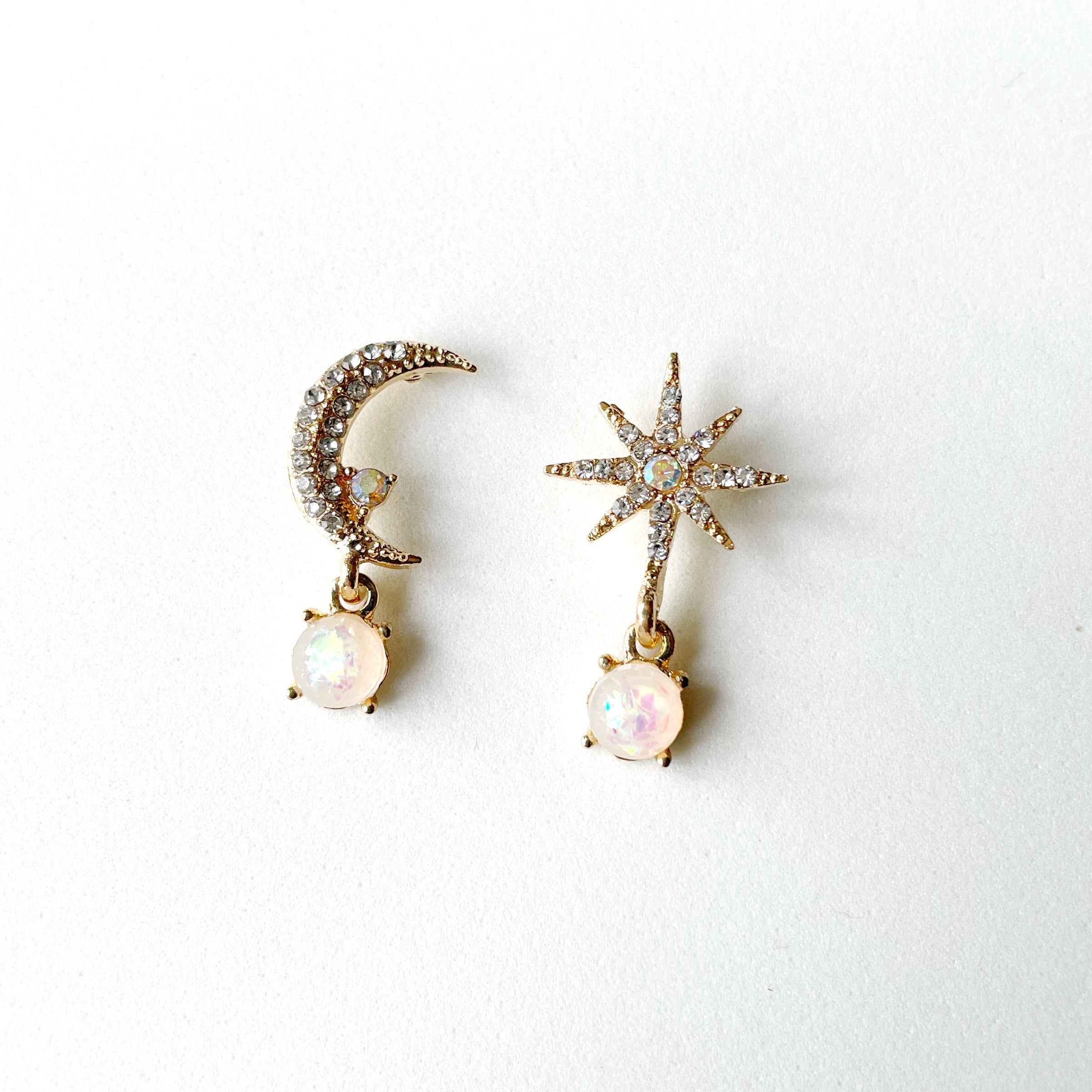 Andromeda Moon and Star Mismatch Earrings